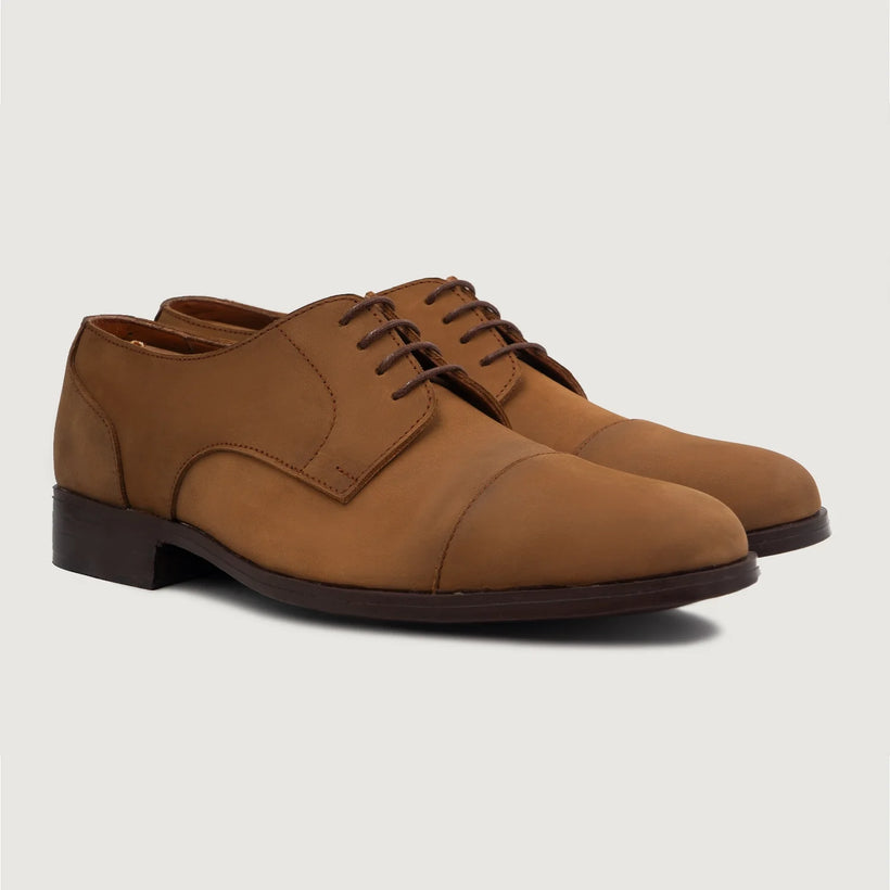 Attorney Derby 棕色 Nubuck Leather Shoes 男士