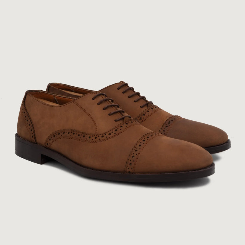 Greyson Brogues Oxford Oil Pull-up 复古棕 真皮皮鞋 男士