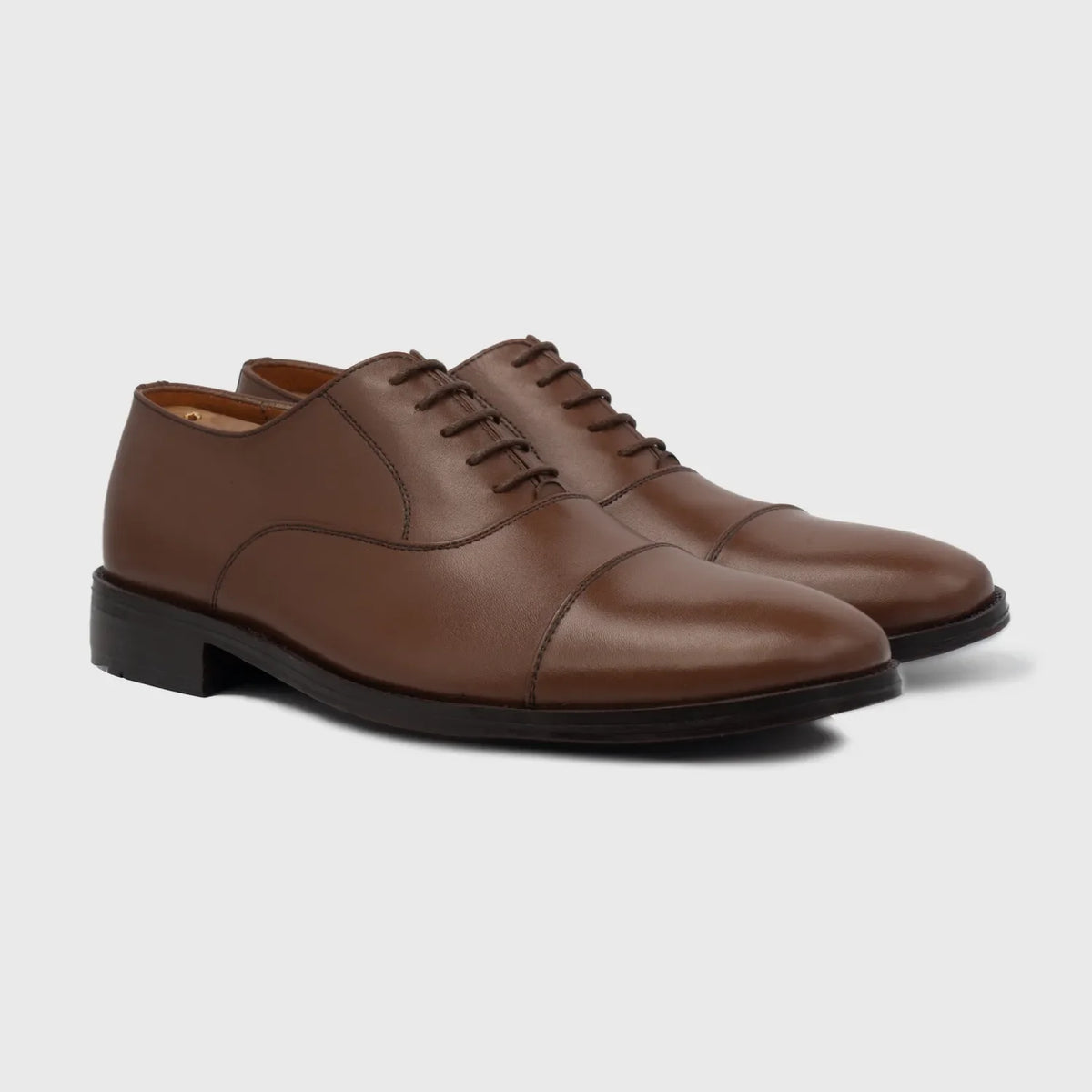 Professor Oxford 复古棕 真皮皮鞋 男士 For Men in Brown Full-Grain Leather - 侧面轮廓视角 | 官方商城选购