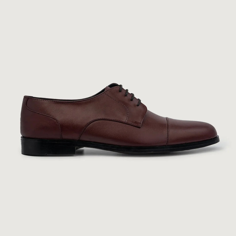 Attorney Derby Maroon Leather Shoes 男士