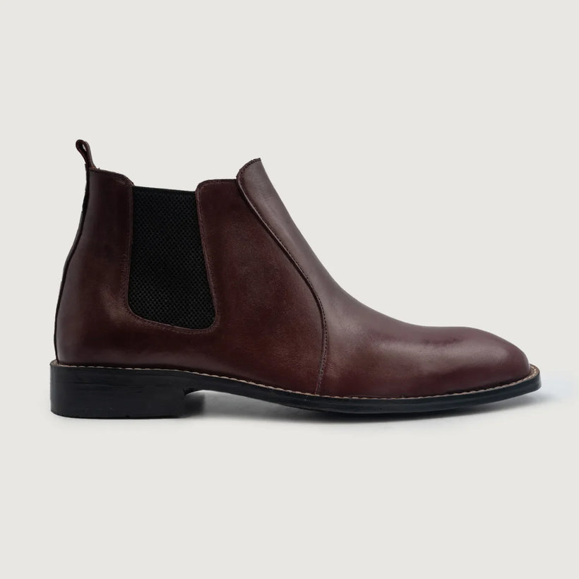 Clarkson Chelsea Maroon Leather Boots 男士