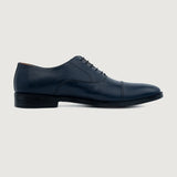 Midnight Blue Full-Grain leather Shoes - Goodyear Welt Construction & Front Toe Box Detail