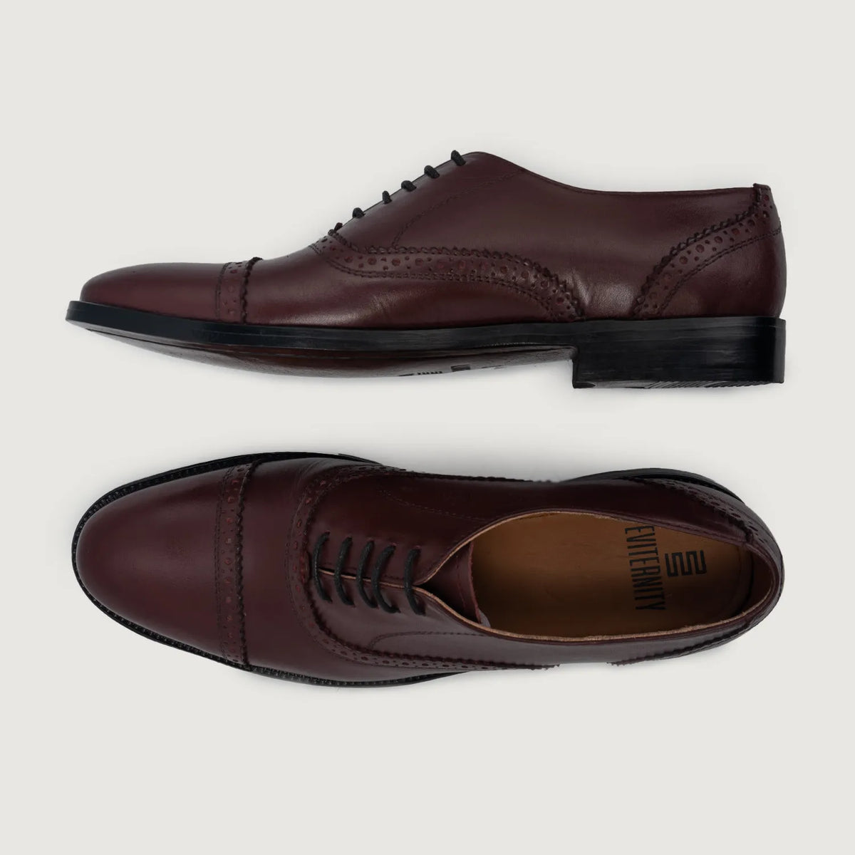 Greyson Brogues Oxford 栗褐色 真皮皮鞋 男士 For Men - 加固鞋跟护壁与高密度双排走线细节