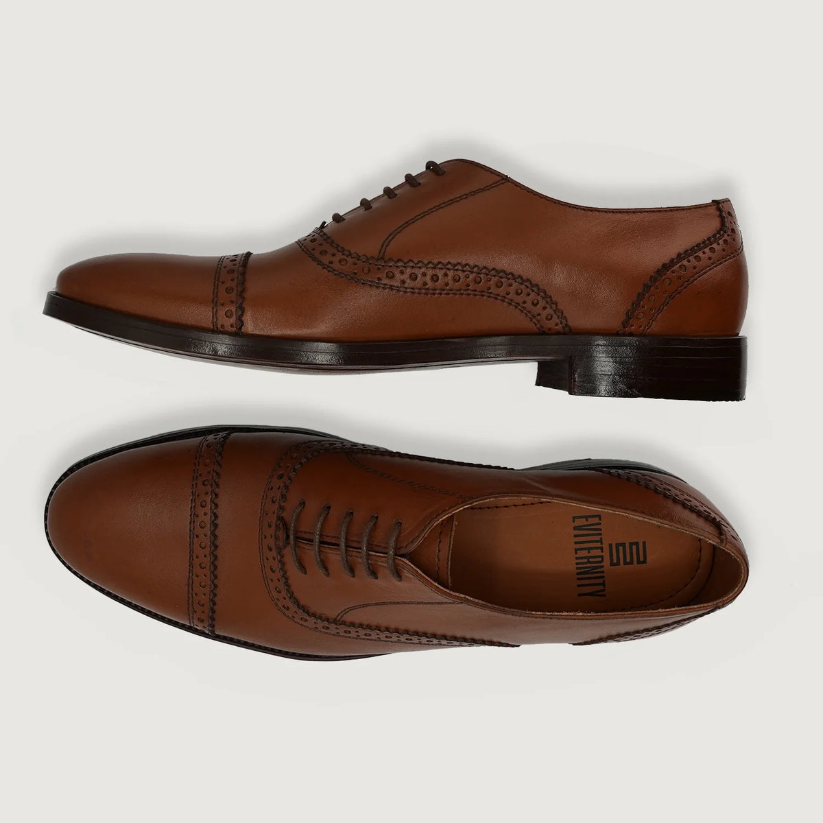 Greyson Brogues Oxford 浅棕褐色 真皮皮鞋 男士 For Men - 加固鞋跟护壁与高密度双排走线细节
