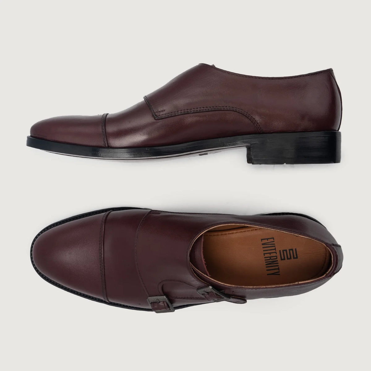 High-Traction Rubber Outsole & Lug Tread Pattern on Boston 真皮皮鞋 栗褐色 真皮皮鞋 For Men