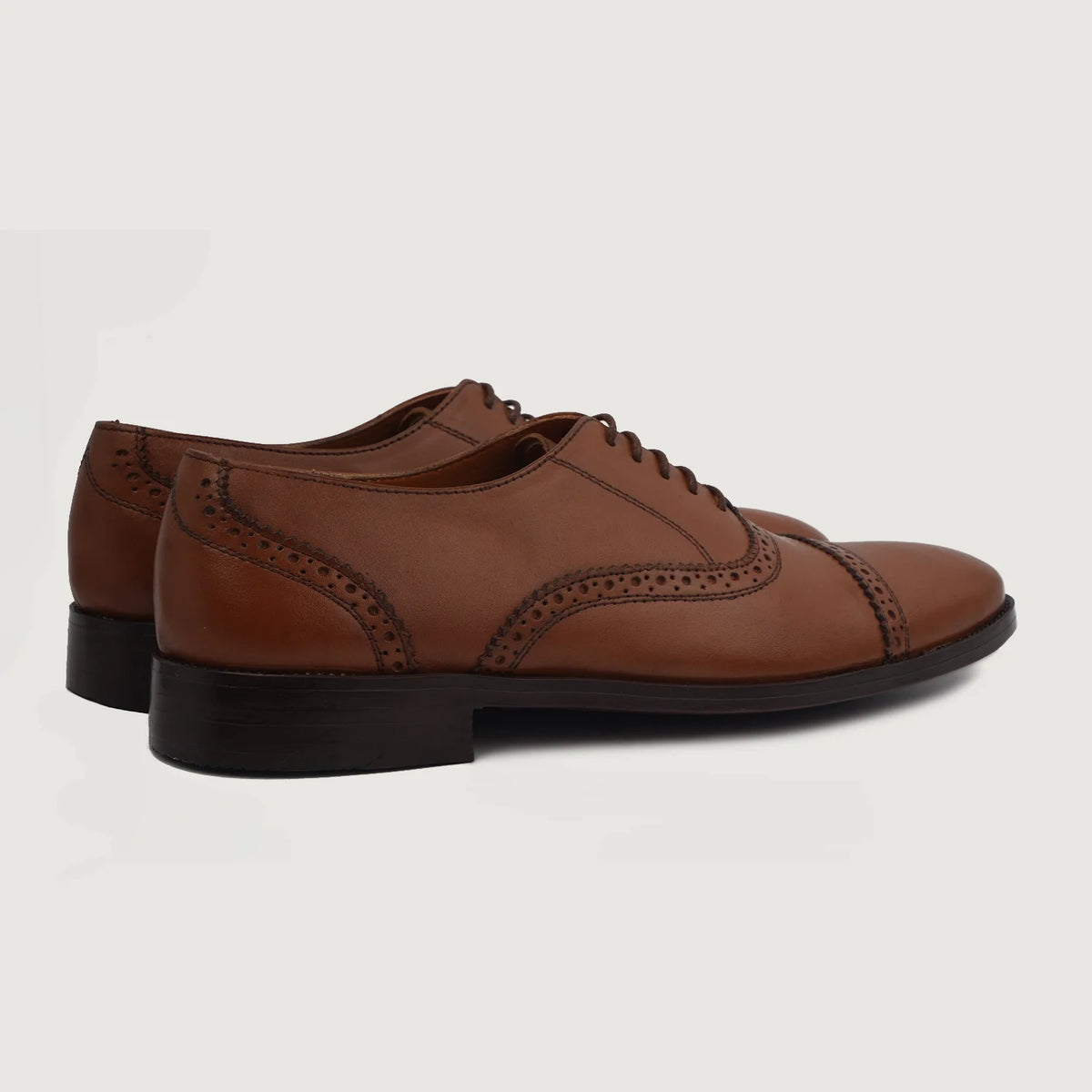 High-Traction Rubber Outsole & Lug Tread Pattern on Greyson Brogues Oxford 浅棕褐色 真皮皮鞋 男士 For Men