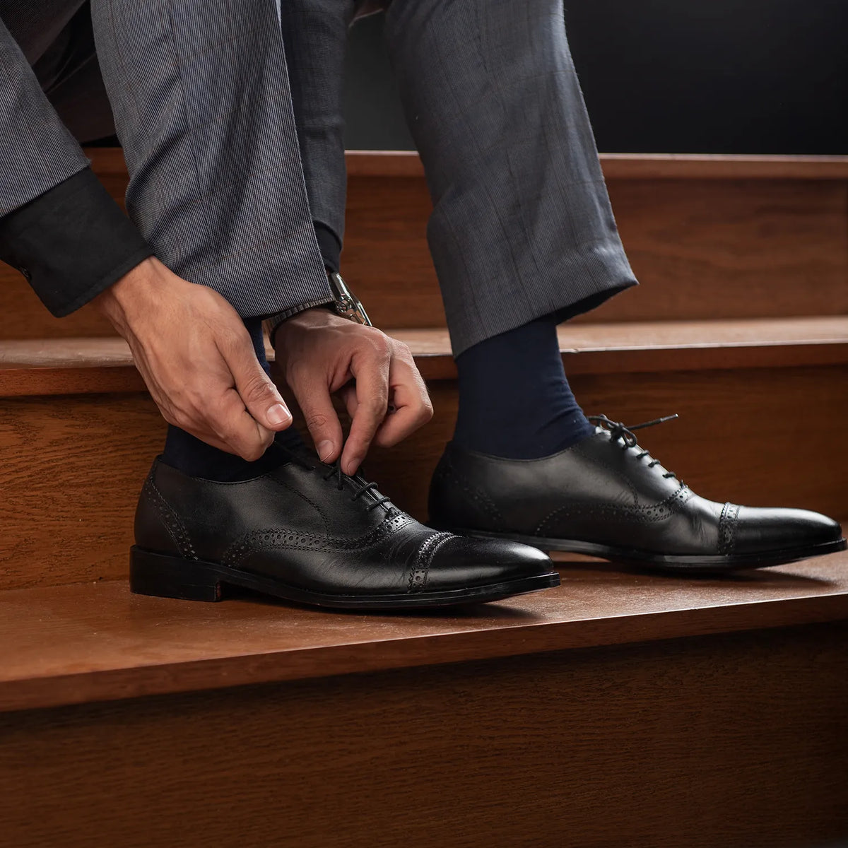 Orlaven Greyson Brogues Oxford 经典黑 真皮皮鞋 男士 footwear image 9