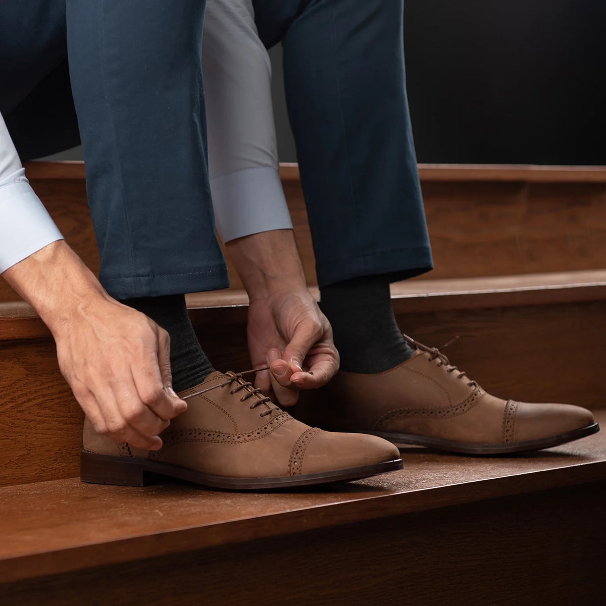 Orlaven Greyson Brogues Oxford Oil Pull-up 复古棕 真皮皮鞋 男士 footwear image 9