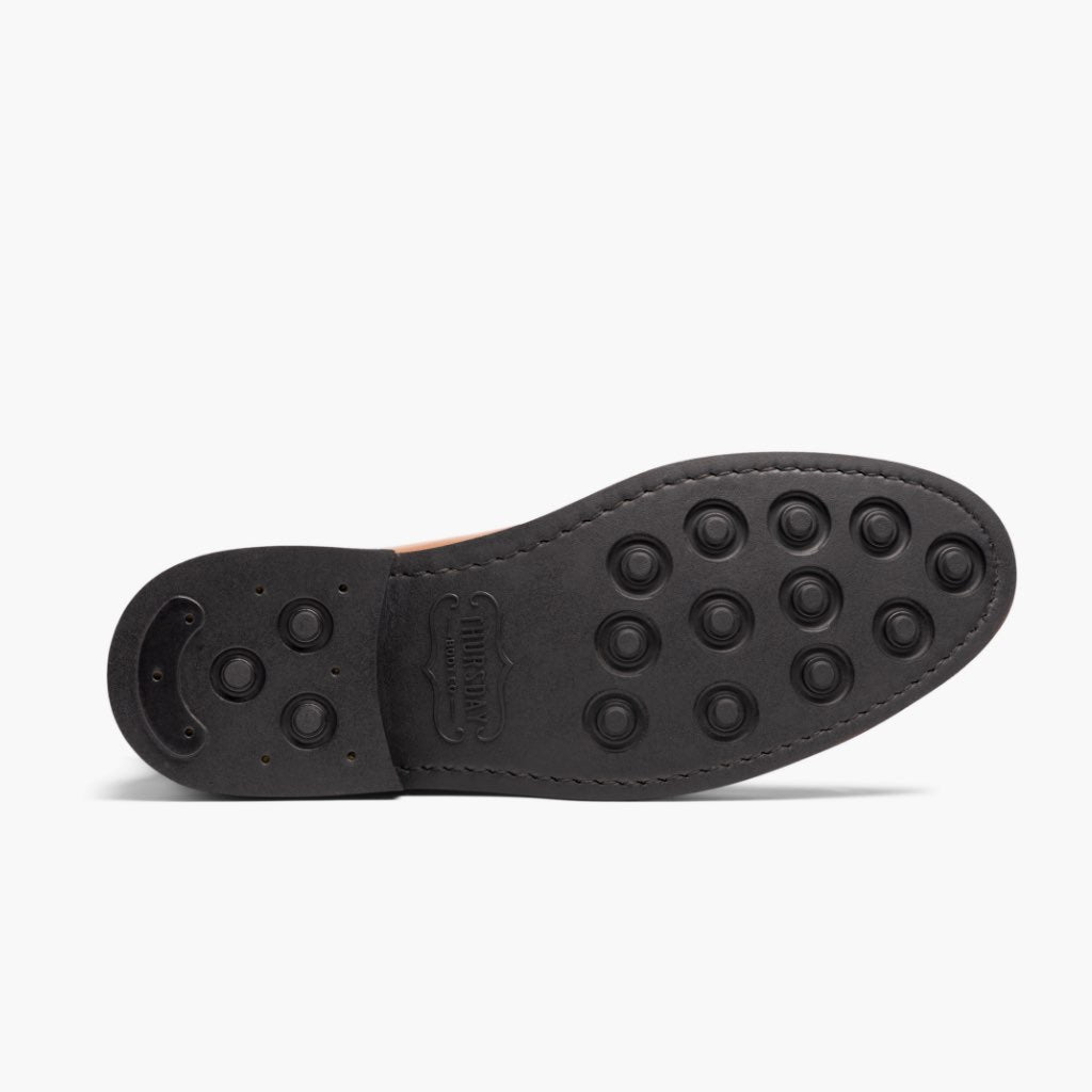 High-Traction Rubber Outsole & Lug Tread Pattern on Duke Brandy 真皮工装靴马丁靴 男士