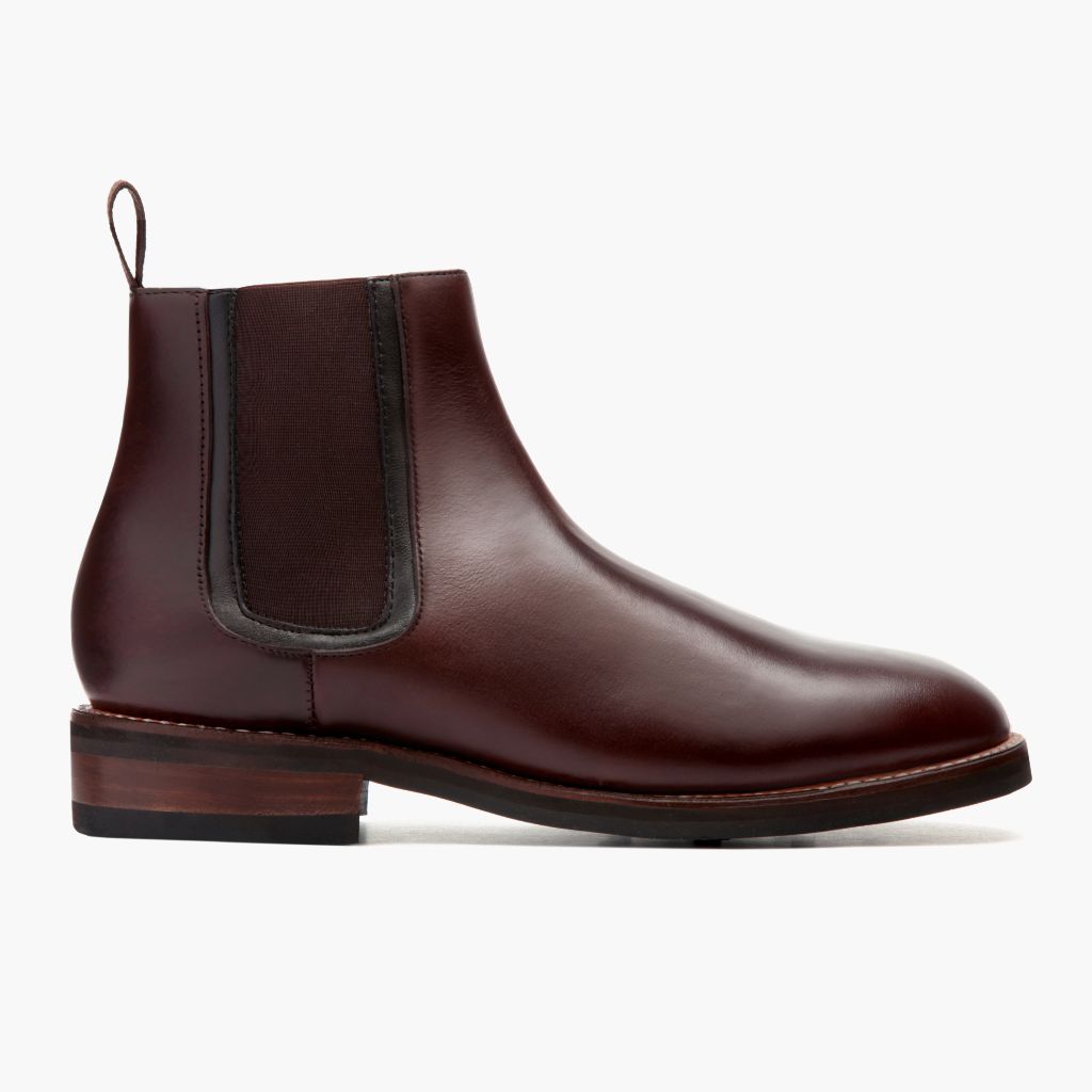 Brown Full-Grain leather Boots - 固特异沿条缝制工艺与鞋头细节