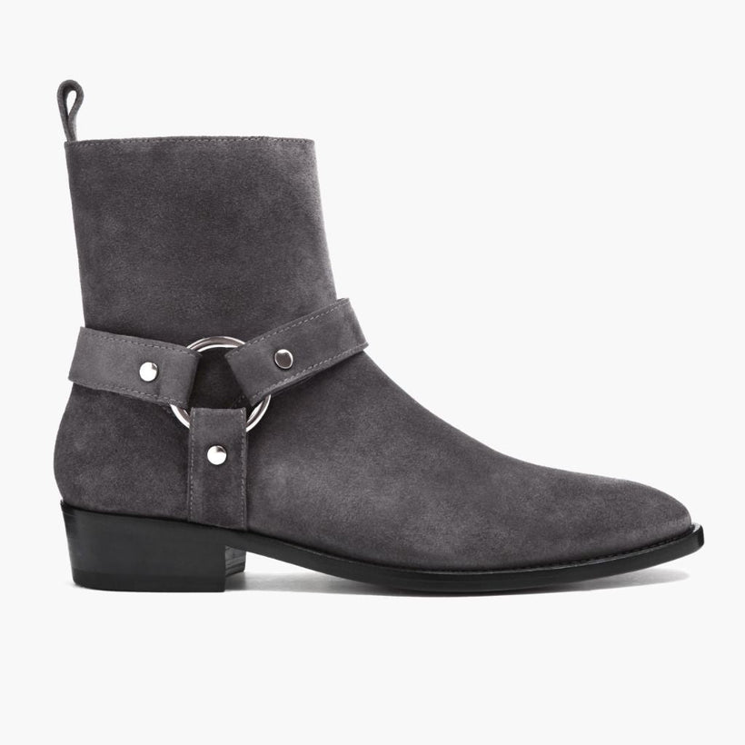 Harness Grey Suede 真皮工装靴马丁靴 男士