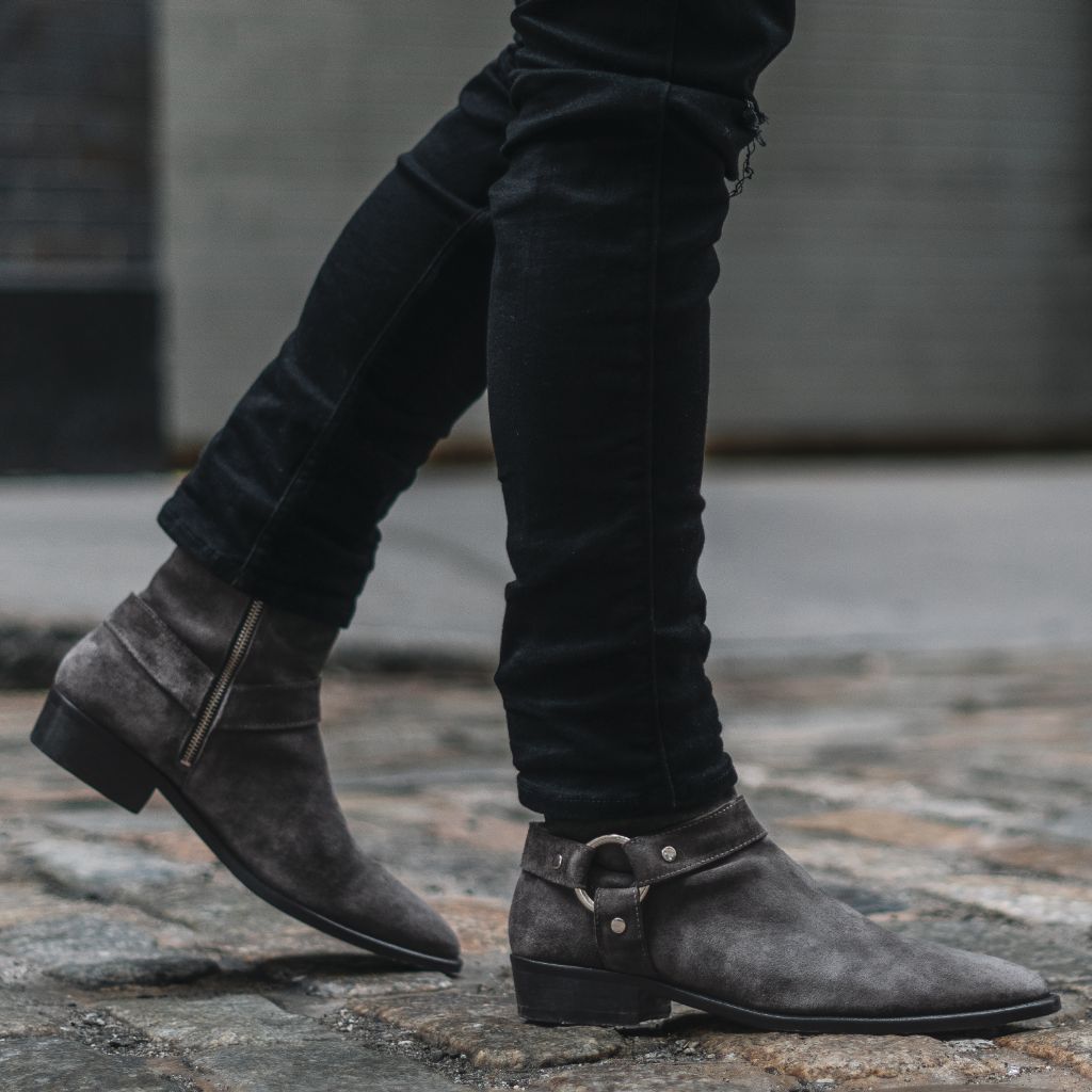 Styled On-Foot Perspective Demonstrating Ankle Fit & Silhouette on Model