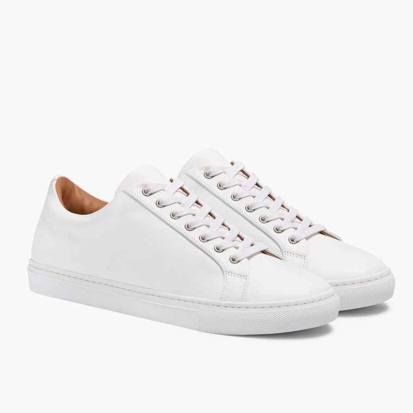 Premier Low Top White Leather Sneakers 男士