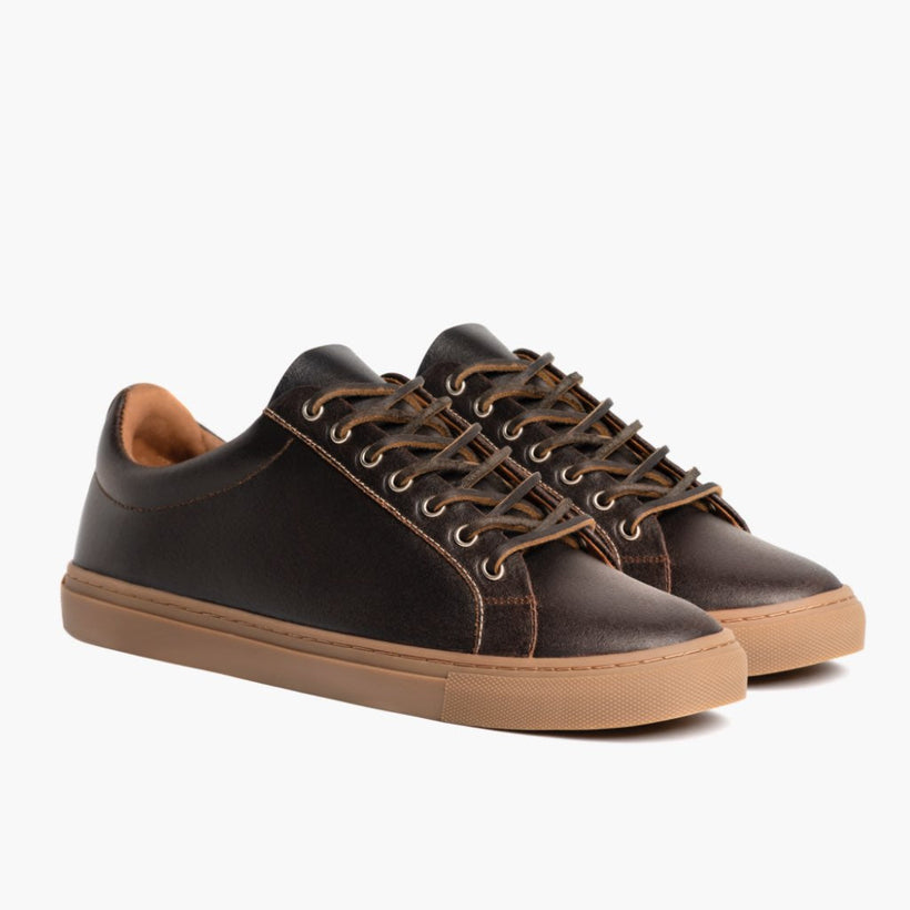 Premier Low Top Cacao Leather Sneakers 男士