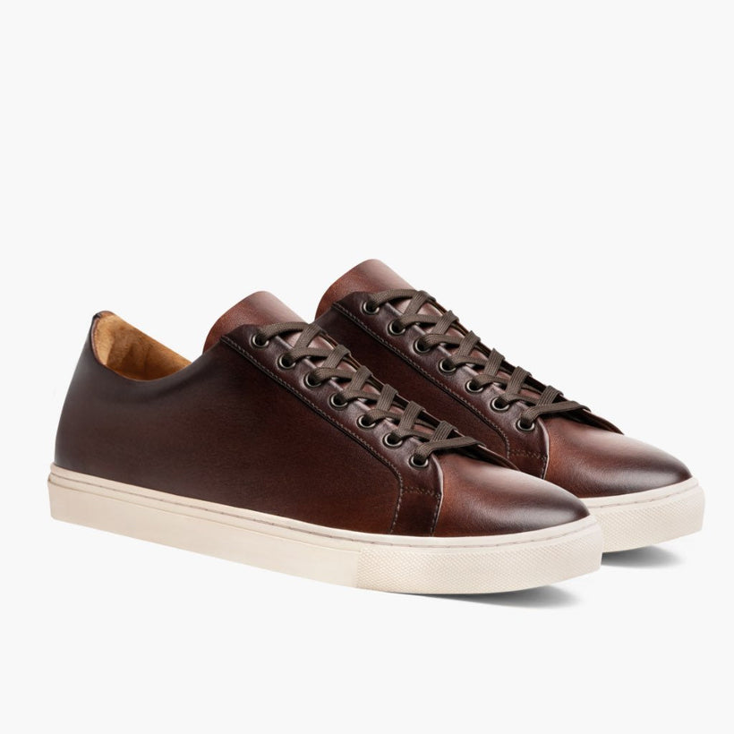 Premier Low Top Coffee Leather Sneakers 男士
