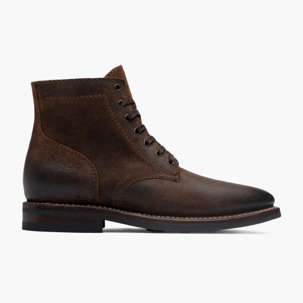 Mocha Full-Grain leather Boots - 固特异沿条缝制工艺与鞋头细节