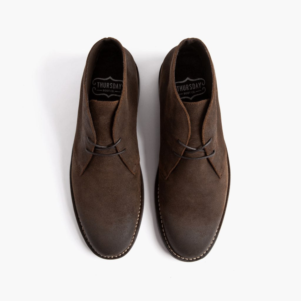 Scout Mocha 真皮工装靴马丁靴 男士 For Men - 加固鞋跟护壁与高密度双排走线细节