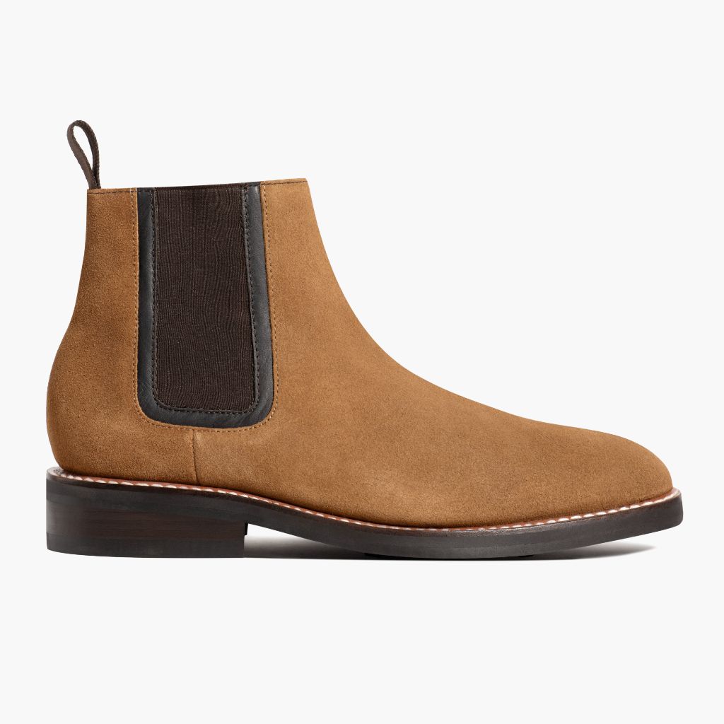 Classic Goatskin Suede Leather Boots - 固特异沿条缝制工艺与鞋头细节