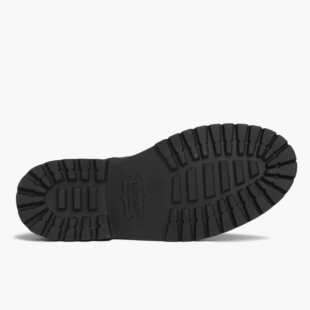 High-Traction Rubber Outsole & Lug Tread Pattern on Stomper 经典黑 (No Zipper) 真皮工装靴马丁靴 男士 For Men