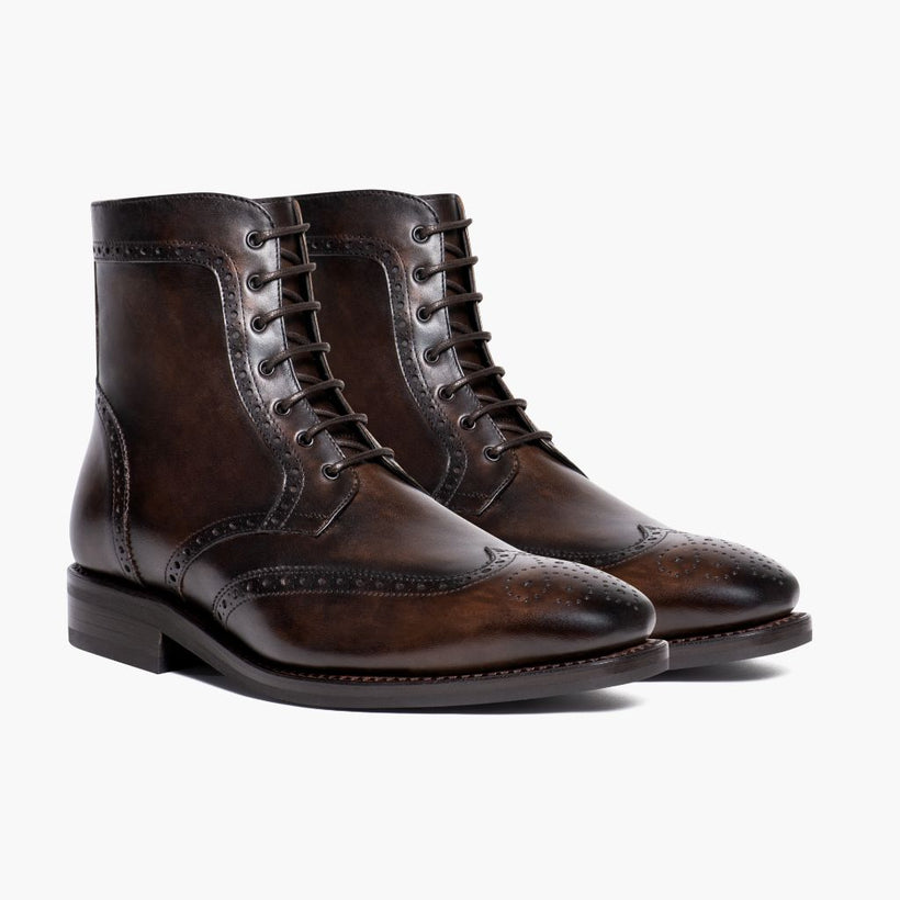 Wingtip Dark Oak Leather Boots 男士