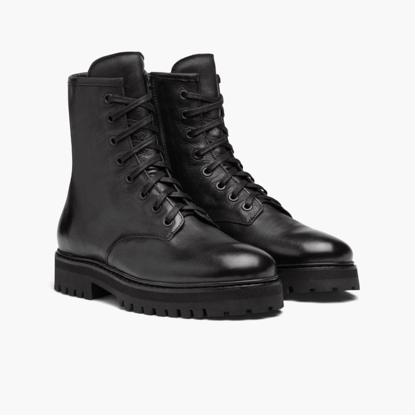 Combat 黑色 Leather Boots 女士