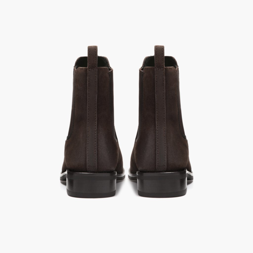 High-Traction Rubber Outsole & Lug Tread Pattern on Duchess Dark 复古棕 Suede 真皮工装靴马丁靴 女士