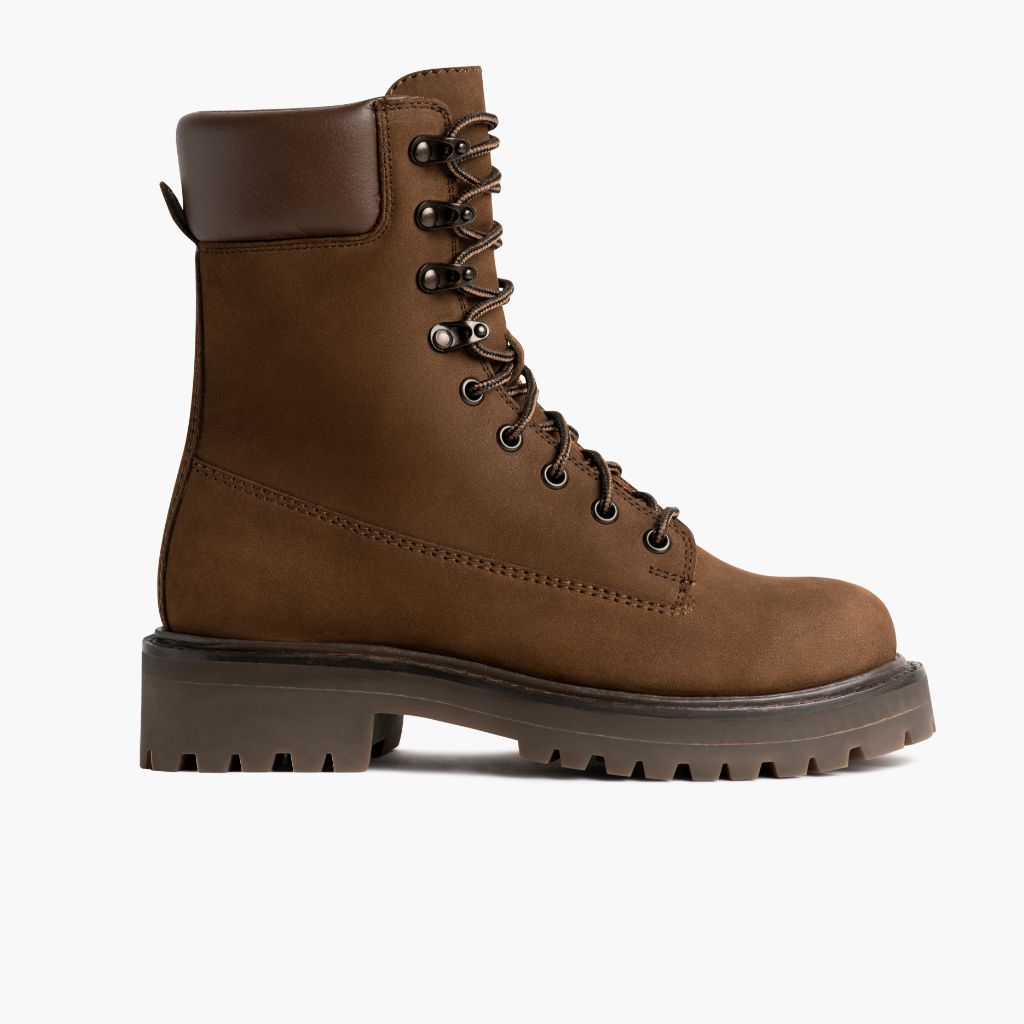 Explorer 浅棕褐色 Matte 真皮工装靴马丁靴 女士 in Tan Full-Grain Leather - 侧面轮廓视角 | 官方商城选购