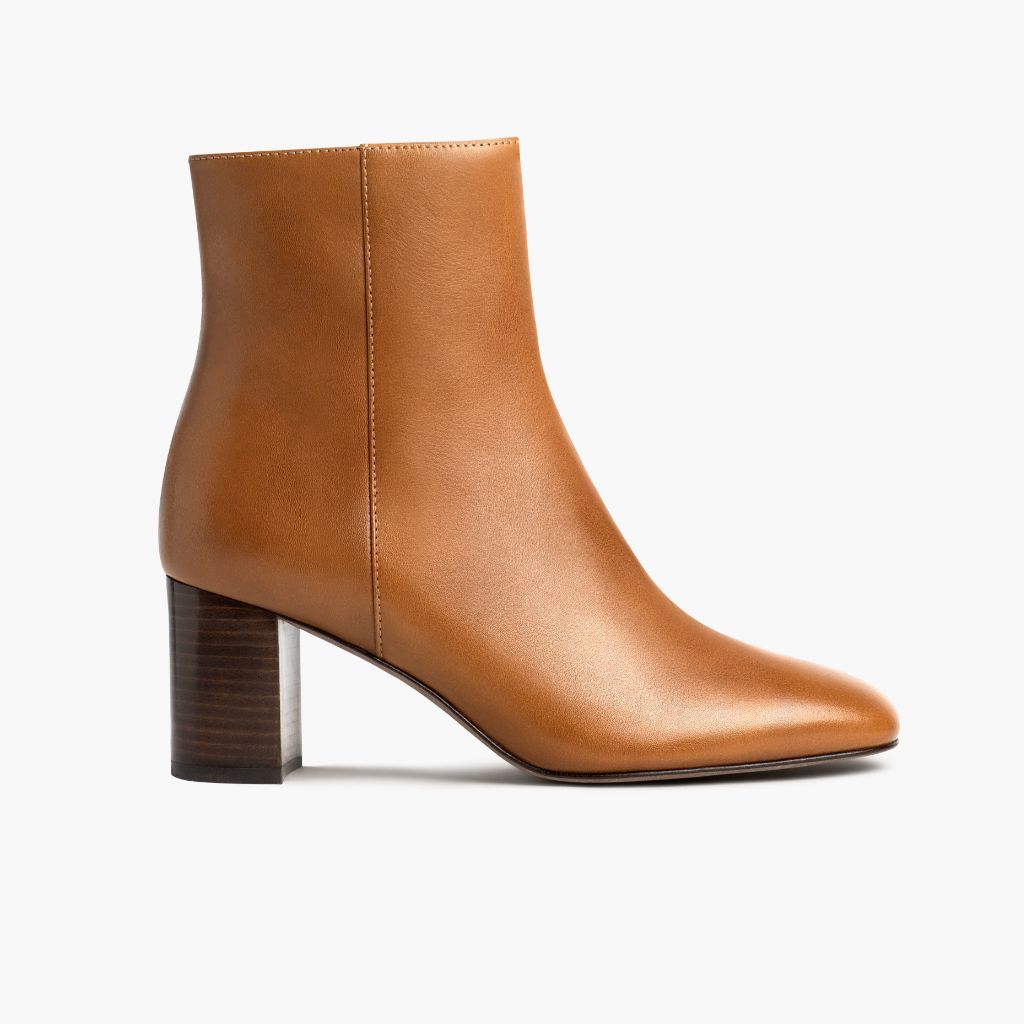 High Standard Toffee 真皮工装靴马丁靴 女士 in Tan Full-Grain Leather - 侧面轮廓视角 | 官方商城选购