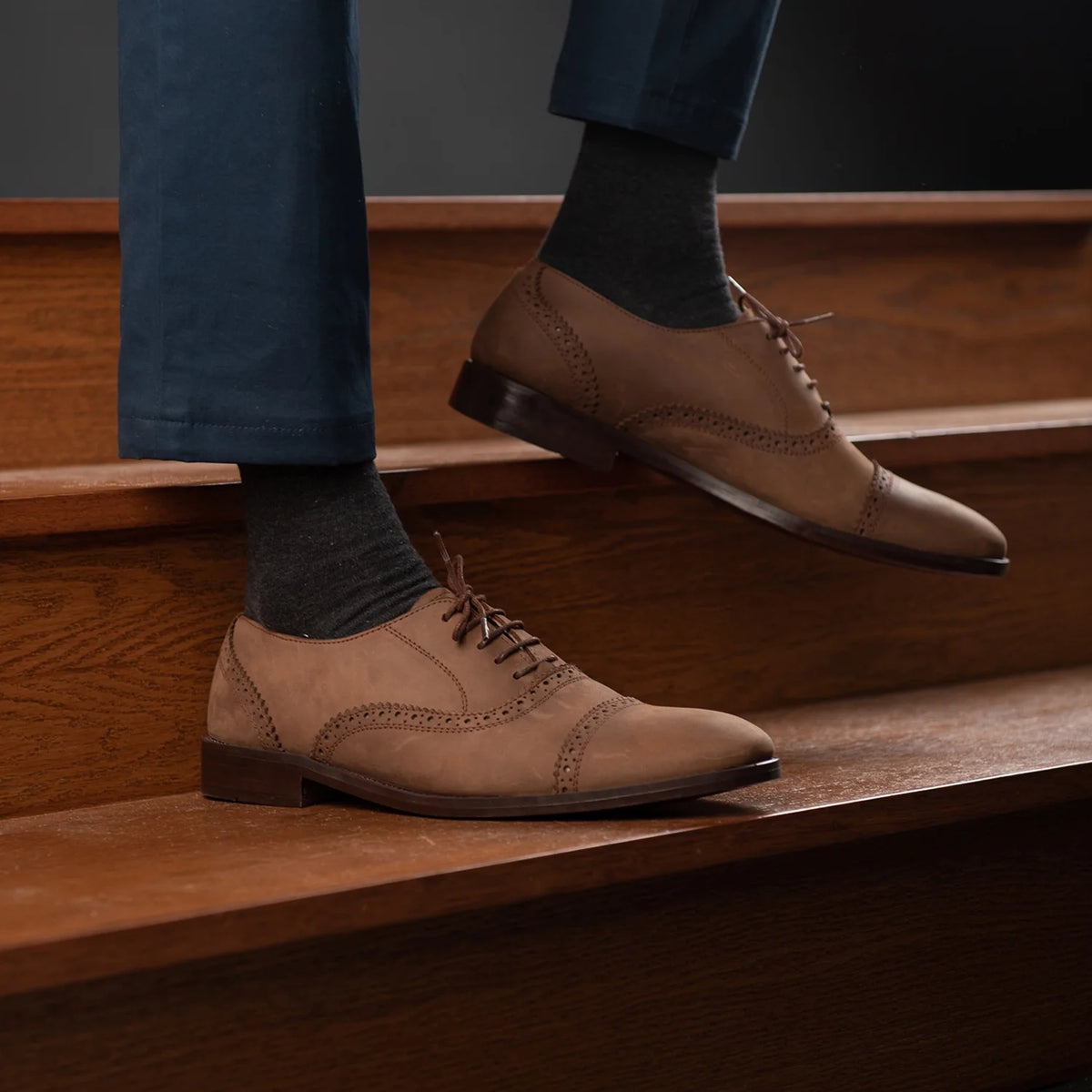 Orlaven Greyson Brogues Oxford Oil Pull-up 复古棕 真皮皮鞋 男士 footwear image 10