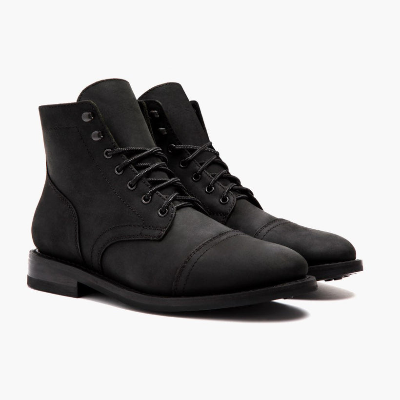 Captain 黑色 Matte Leather Boots 男士
