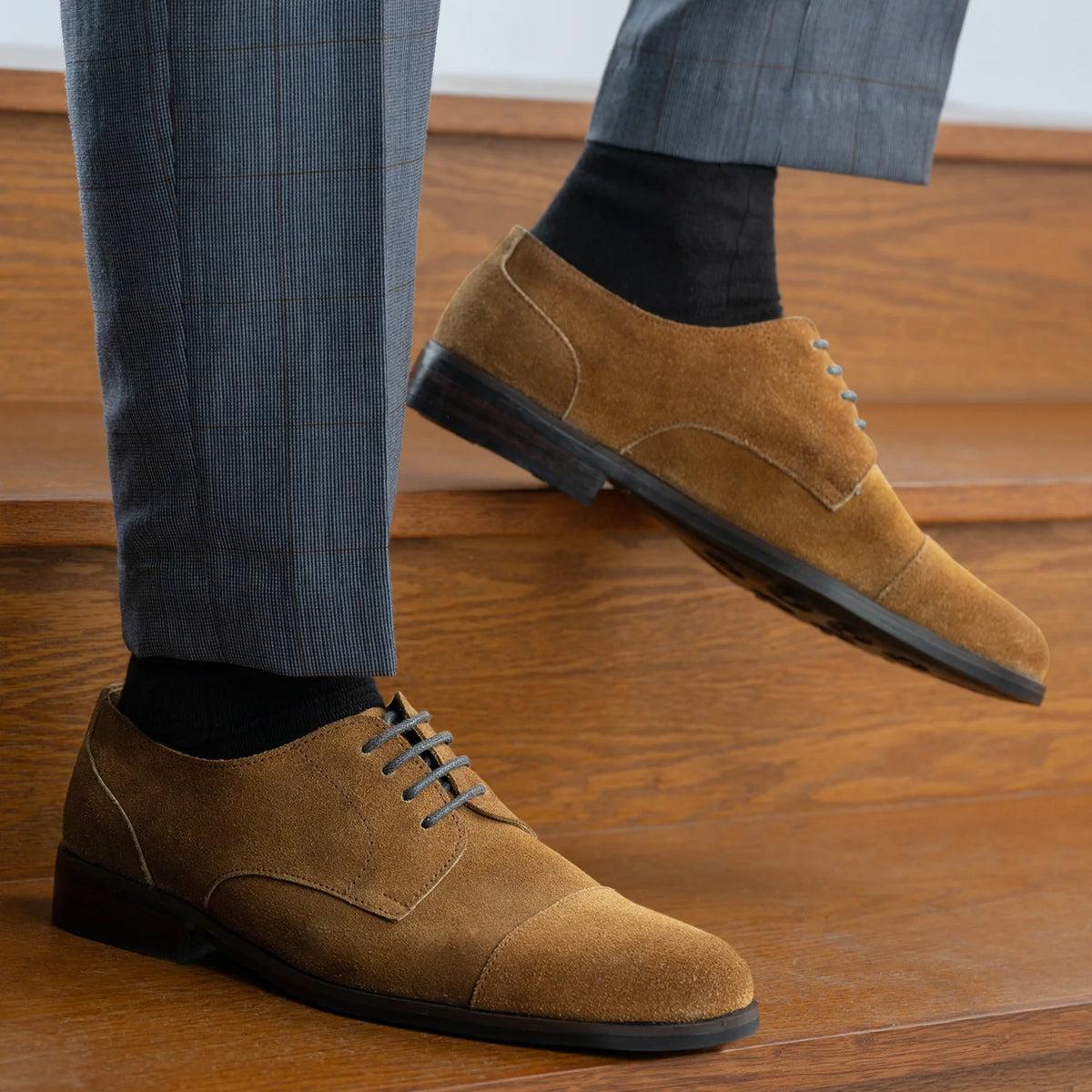 Orlaven Attorney Derby 复古棕 Suede 真皮皮鞋 - StudGuard 男士 footwear image 9