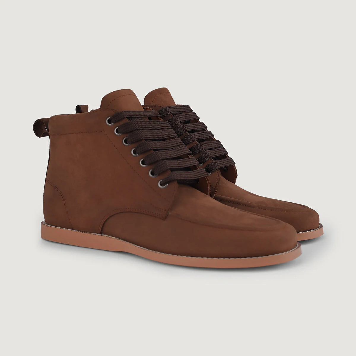 Bearman Moc Toe Pull-up 复古棕 真皮工装靴马丁靴 男士 in Brown Full-Grain Leather - 侧面轮廓视角 | 官方商城选购