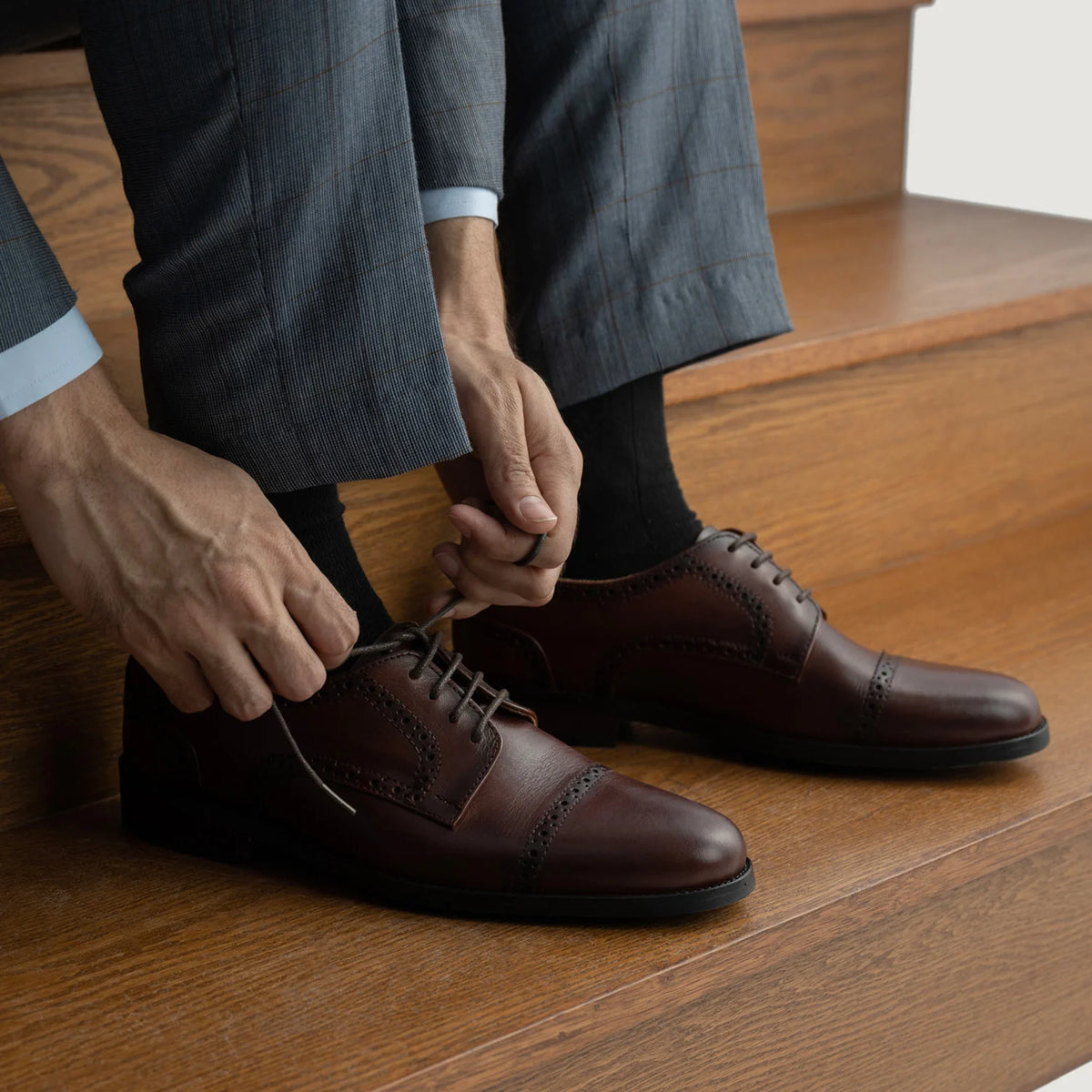Orlaven Dirk Brogues Derby 复古棕 真皮皮鞋 - StudGuard 男士 footwear image 10