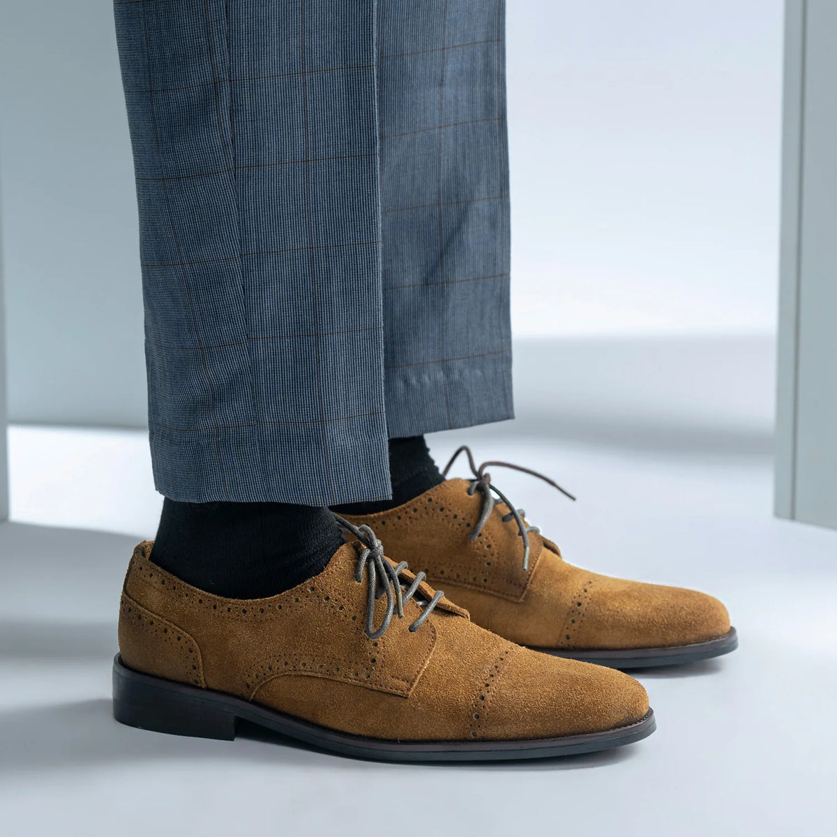 Styled On-Foot Perspective Demonstrating Ankle Fit & Silhouette on Model