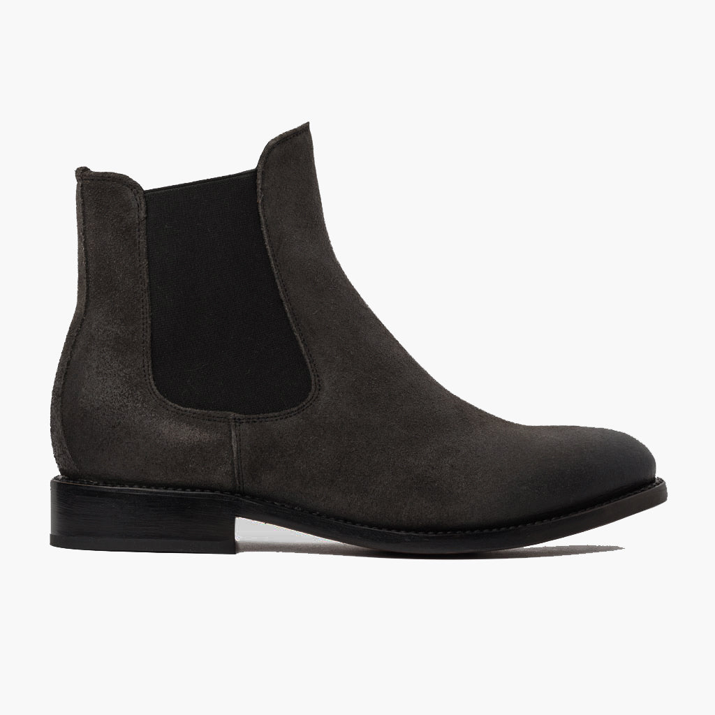 Grey Full-Grain leather Boots - 固特异沿条缝制工艺与鞋头细节
