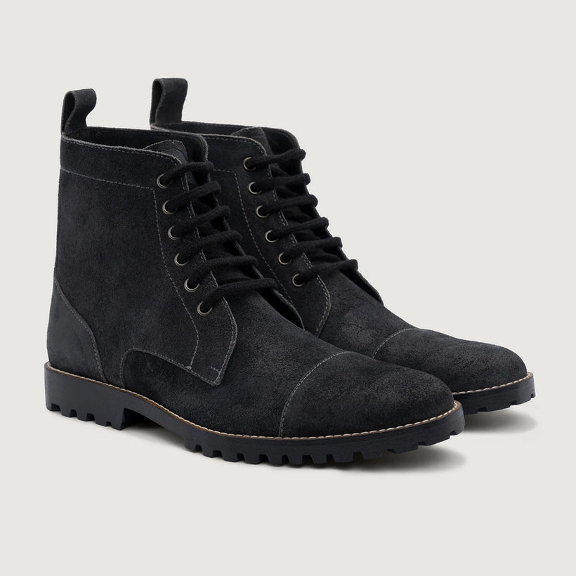 Knight Derby Grey Suede 真皮工装靴马丁靴 - TerraGrip 男士