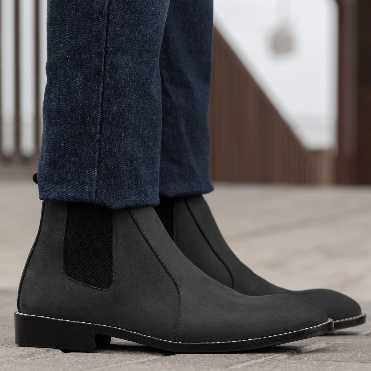 Orlaven Clarkson Chelsea Grey Nubuck 真皮工装靴马丁靴 - StudGuard 男士 footwear image 10