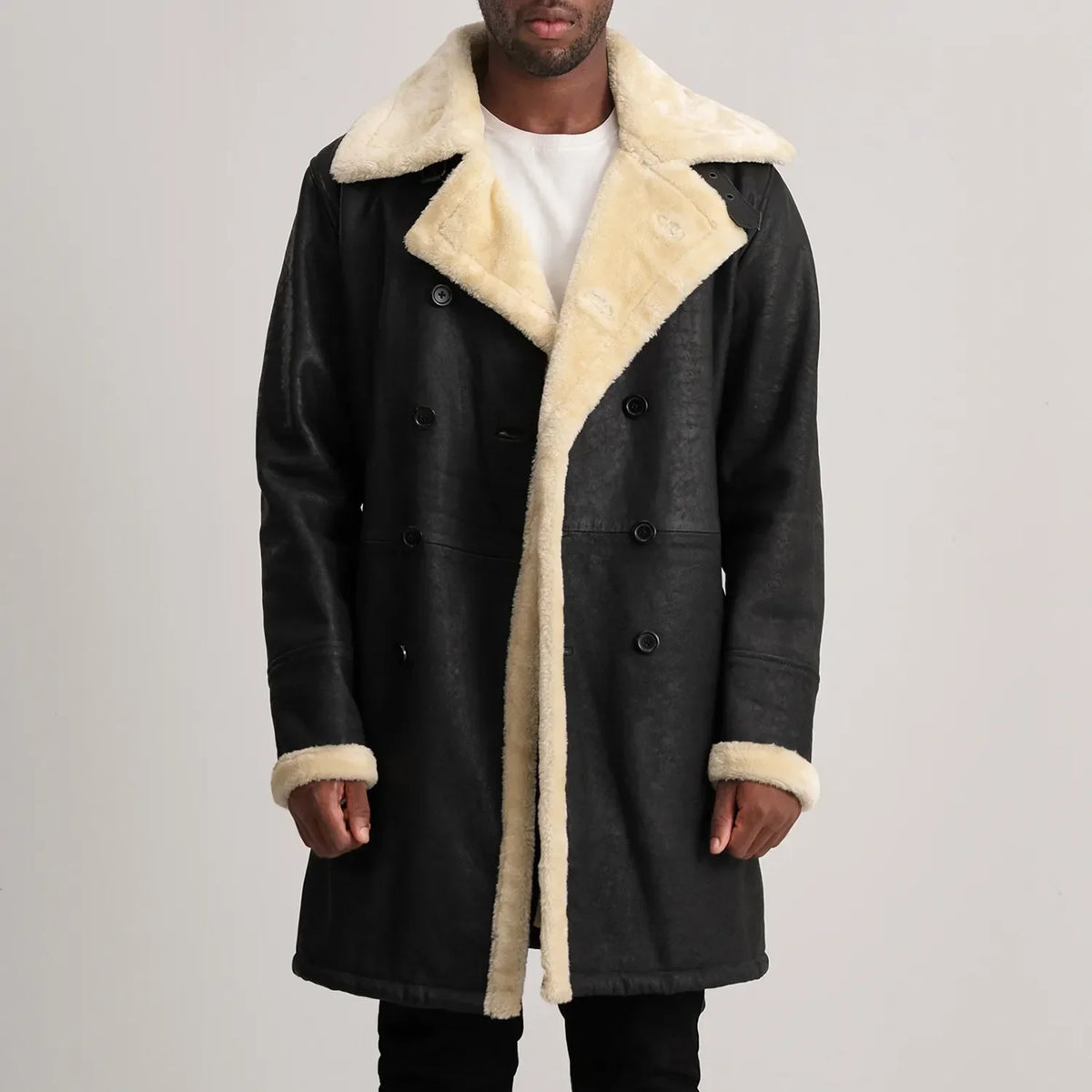 Charles 真皮大衣 棕色 Shearling 真皮大衣 男士 – alternate product view 1