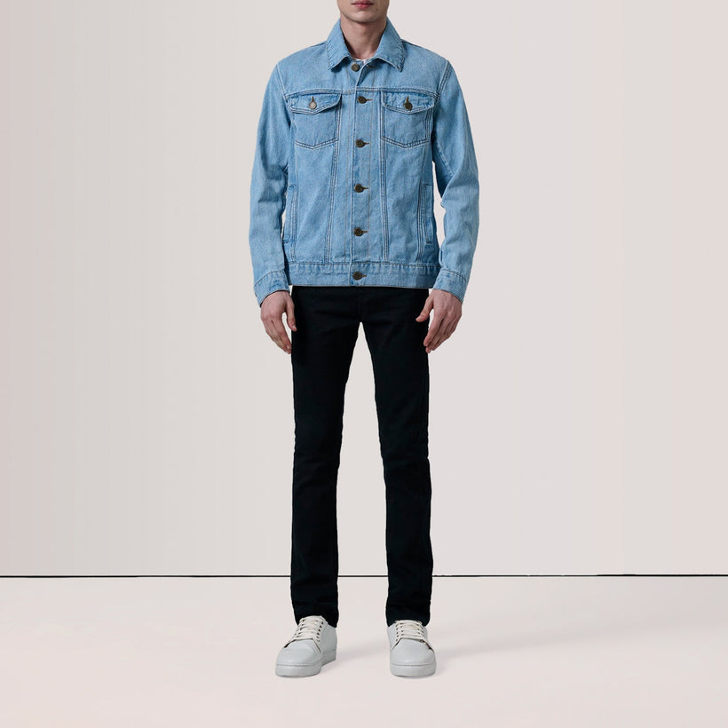 Conard Light 深海蓝 Denim Trucker 真皮夹克 男士