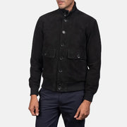 
Eaton Brown Suede Bomber Jacket - 展现立体袖型与合身版型的侧身视角