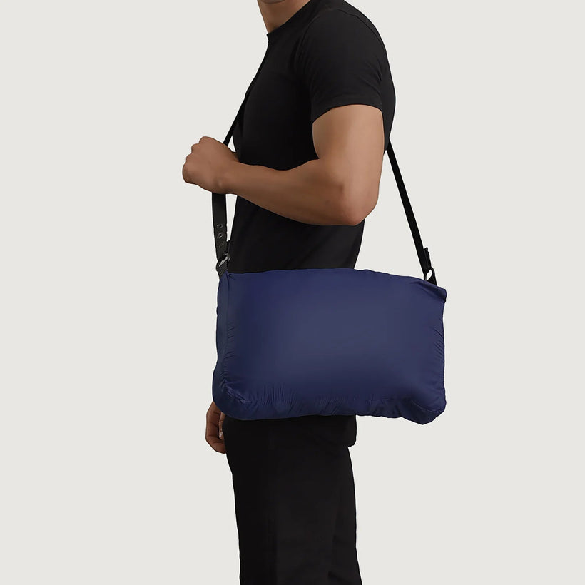 Erico Blue Hooded Puffer 真皮夹克 男士