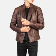 Faisor Mocha 真皮机车夹克 男士 – alternate product view 6