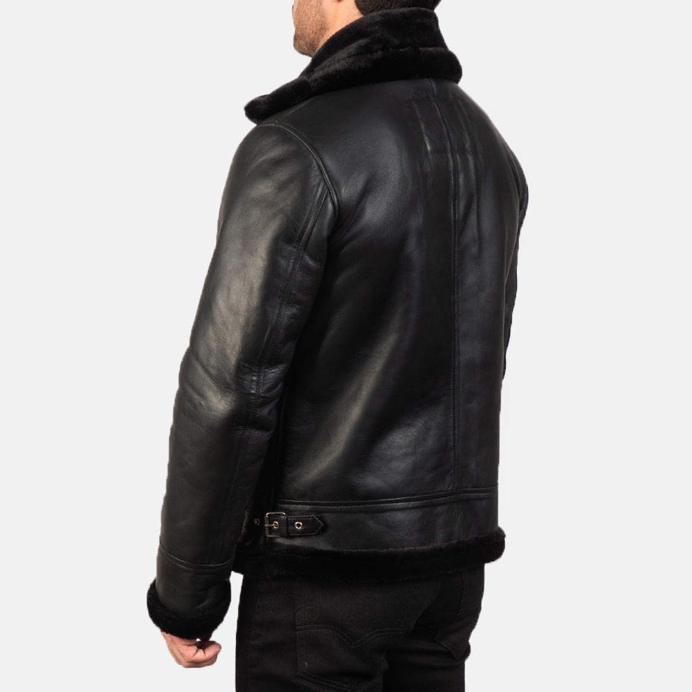 Francis B-3 黑色 真皮飞行员夹克 男士 – alternate product view 5