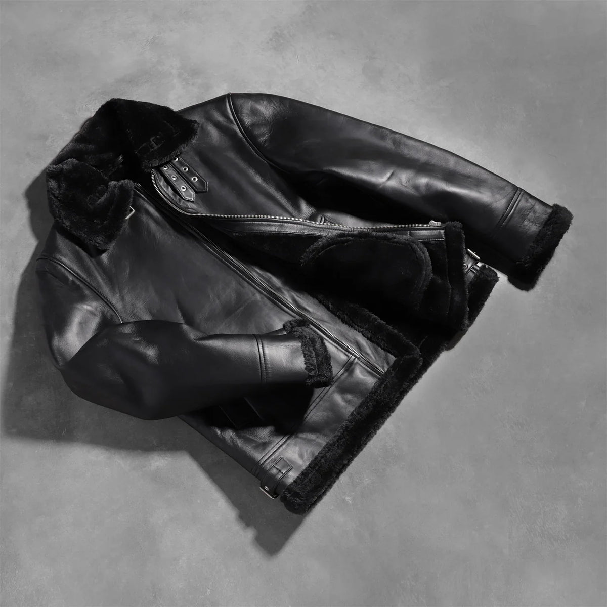 Francis B-3 黑色 真皮飞行员夹克 男士 – alternate product view 8