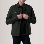 Irwin Olive Waxed Canvas Field 真皮夹克 男士 For Men in Olive Waxed Cotton Canvas - Front Profile View &amp; Tailored Silhouette | Buy Online