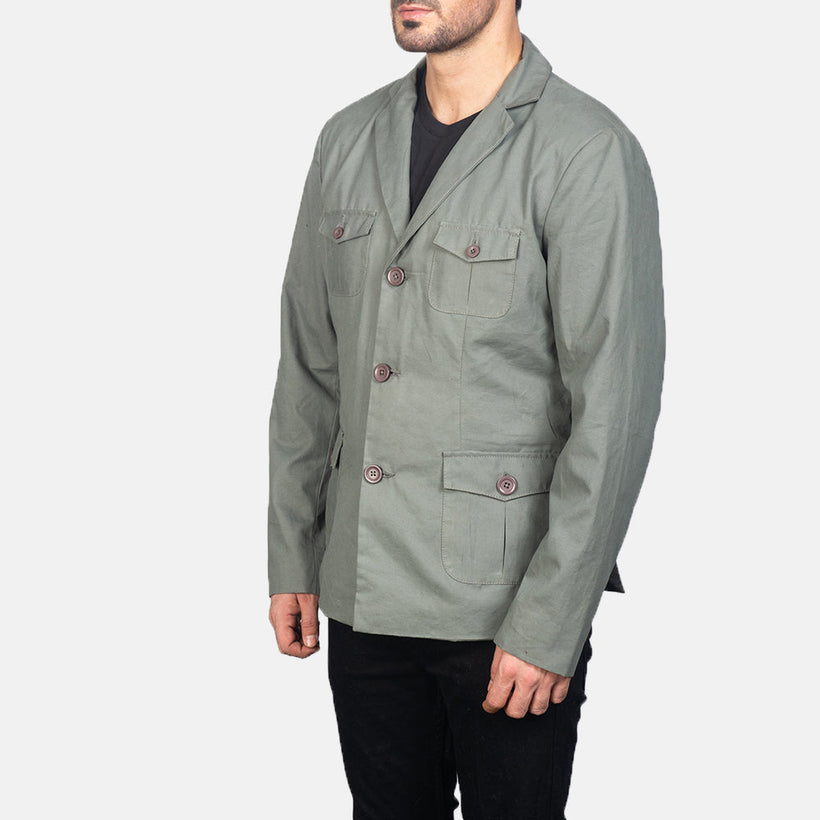 Kajetan Grey Safari 真皮夹克 男士