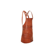 Leather Apron Churrasco 女士 in Classic 100% Full-Grain Leather - Front Profile View &amp; Tailored Silhouette | Buy Online