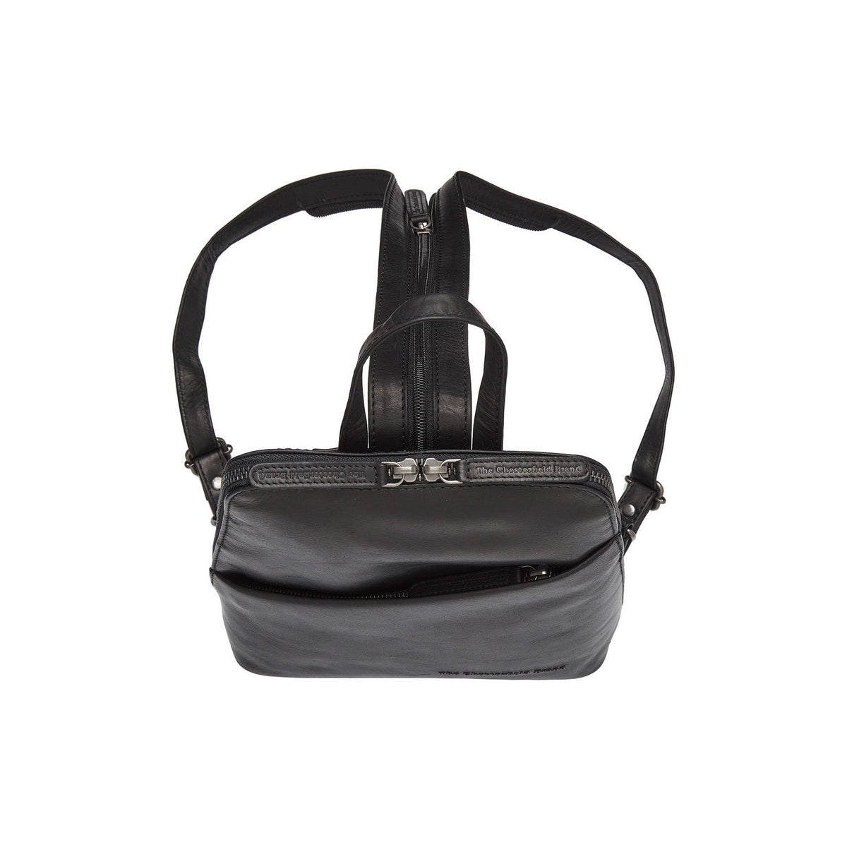 Solid Antique Brass Hardware &amp; Heavy-Duty Dual Zipper Detail on Claire Full-Grain Leather Backpack 女士