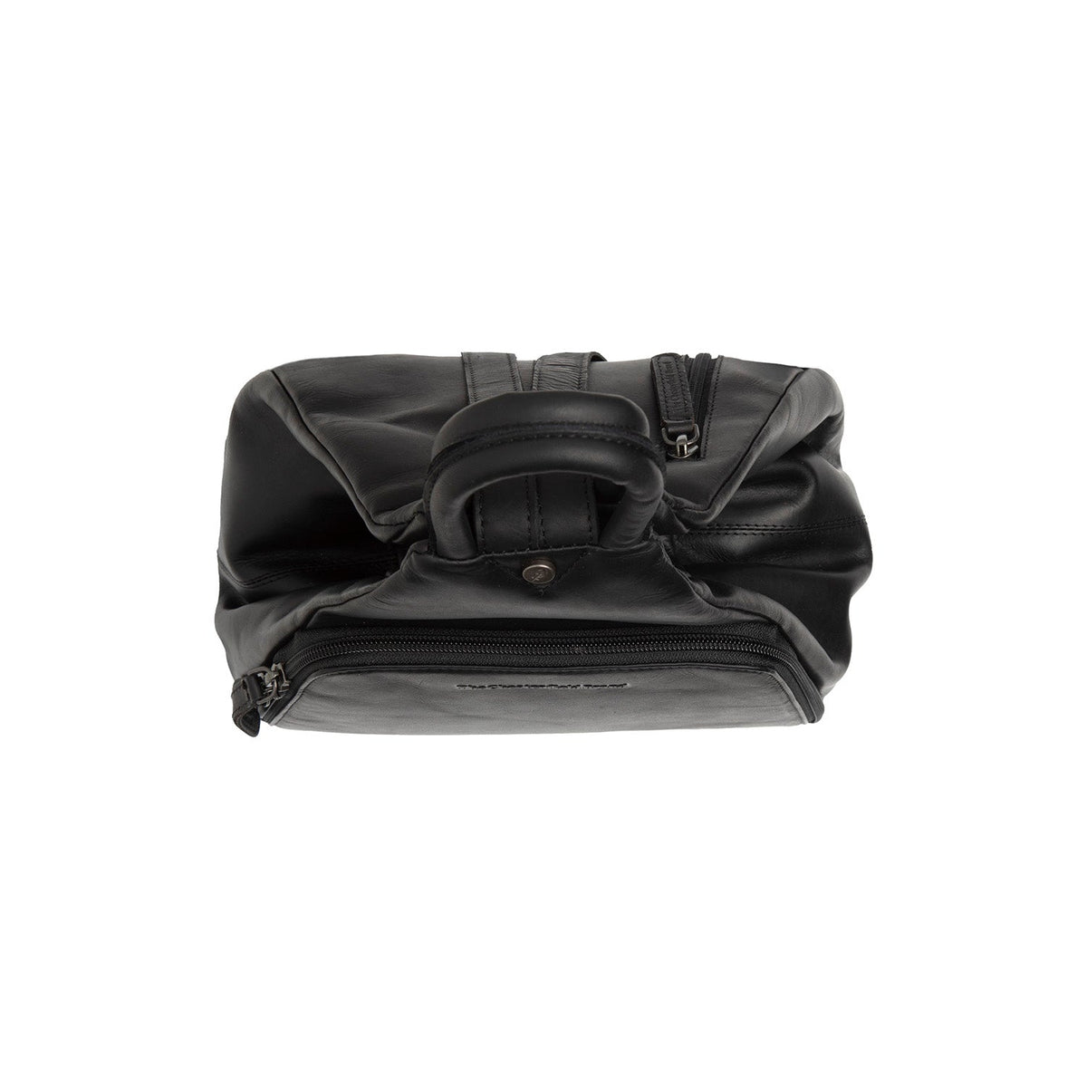 Howard Full-Grain Leather Backpack 女士 - Structured Side Profile Showing Gusset Depth &amp; Expansion Capacity