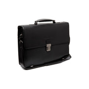 Salvatore Full-Grain Leather Briefcase 男士 in Classic 100% Full-Grain Leather - Full Exterior Front Profile View | Buy Online